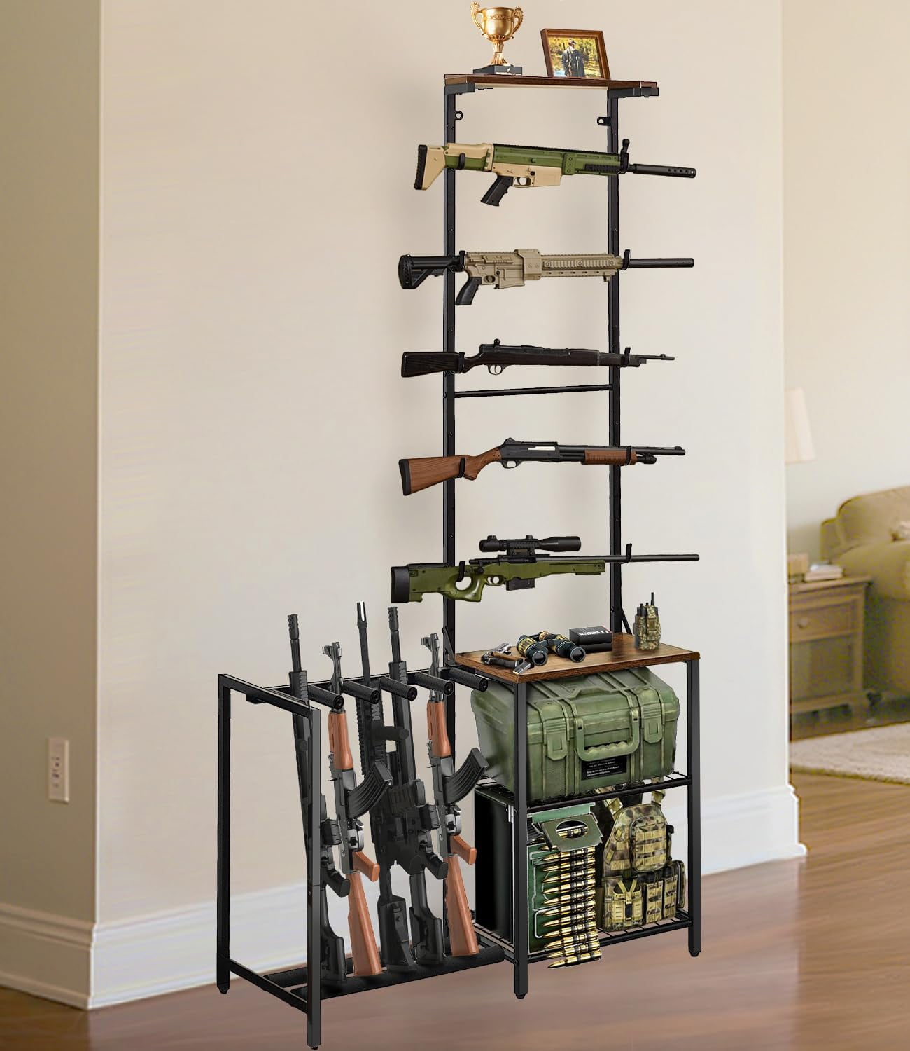 Rifle Wall Mount YOHKOH Gun Rack, Wall Mount Gun Rack Stand With Adjustable Feet For Atv Gun Rack - View #8
