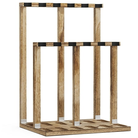 Indoor Gun Racks, Wooden Free Standing Heavy Duty Shotgun Display Rack, Stand Organizer, 12 Storage Holder Wood Gun Rack (Carbonized Black)