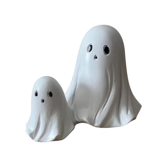 Indoor Halloween Decor Cute Ghost Resin Figurine – Multi Expression Small Ghost Accent – Compact Tabletop Decor for Living Room Halloween Party Decorations