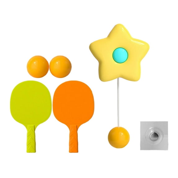 Indoor Hanging Table Tennis,Hand Eye Coordination Exerciser for Door Frame,Home Parent Child Toy,Self Training Hanging Pingpong Trainer Yellow