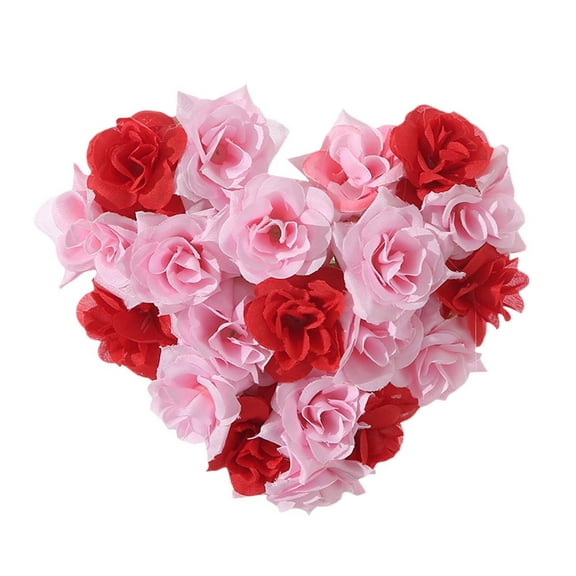 Indoor Heart Shaped Flower Wreath - Floral Wall Decor for Proposal Settings & Kids‘ Room， Valentine’s Day Themed Nursery or Bedroom Hanging,Pink
