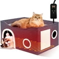 thumbnail image 1 of Indoor Heated Cat House, Adjustable Temperature Cat Heating Bed with Timer and Chew Resistant Cord, Large Cat House with Heating Pad for Small Medium and Large Cats, 1 of 7