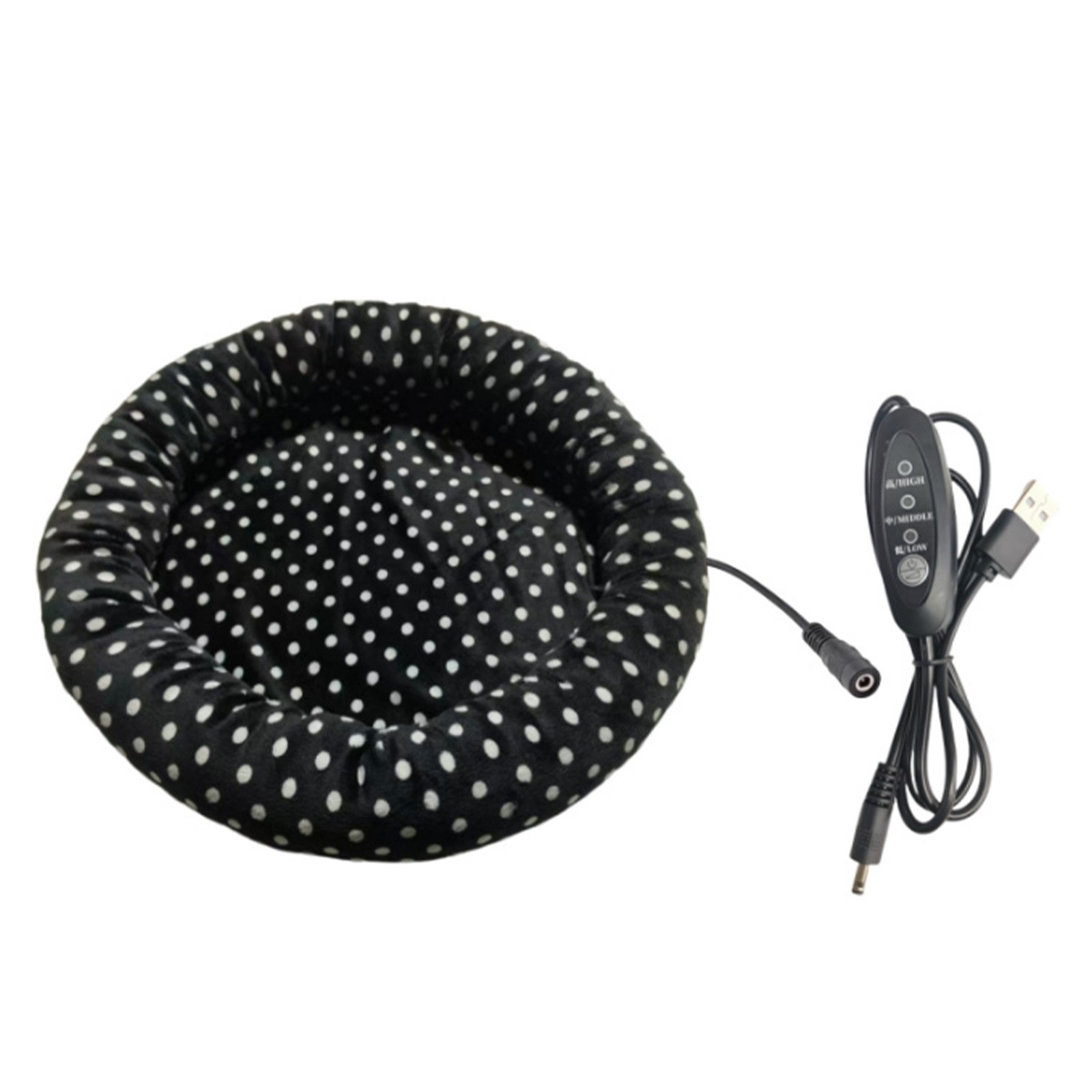 Indoor Heated Pet Bed for Cats and Small Dogs, 15.7x15.7 Inch Electric Warming Pad with Soft Plush Cover, Machine Washable Winter Heating Mat