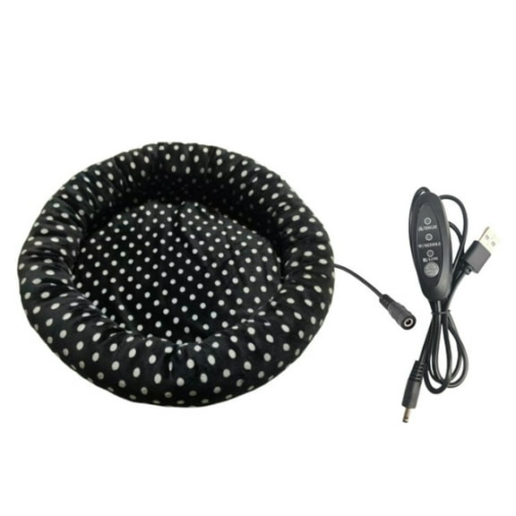 Indoor Heated Pet Bed for Cats and Small Dogs, 15.7x15.7 Inch Electric Warming Pad with Soft Plush Cover, Machine Washable Winter Heating Mat