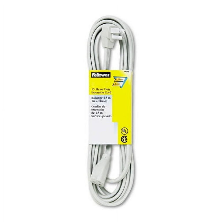 Indoor Heavy-Duty Extension Cord, 15 ft, 15 A, Gray Indoor Heavy-Duty Extension Cord, 15 ft, 15 A, Gray