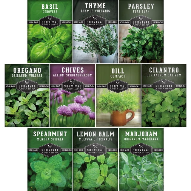 Indoor Herb Seeds 10 Variety Pack - Full Sun, Annuals & More - Walmart ...
