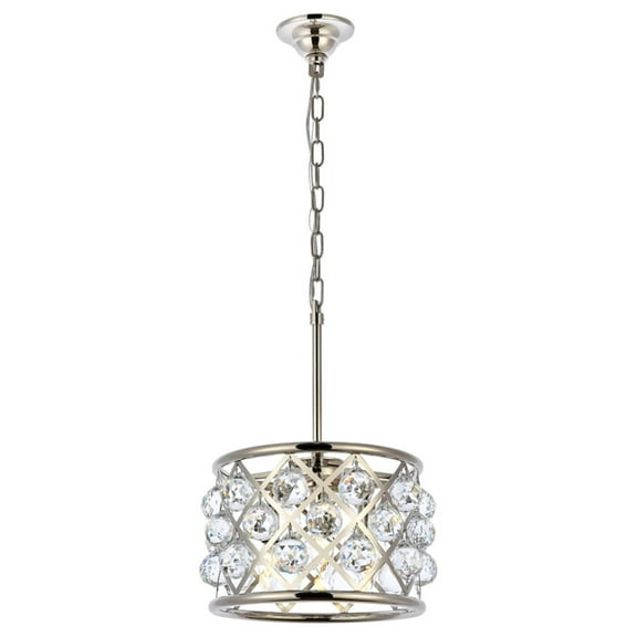 Indoor Home Decor 12"L X 12"W X 9"H Madison 3 Light Polished Nickel Pendant Clear Royal Cut Crystal