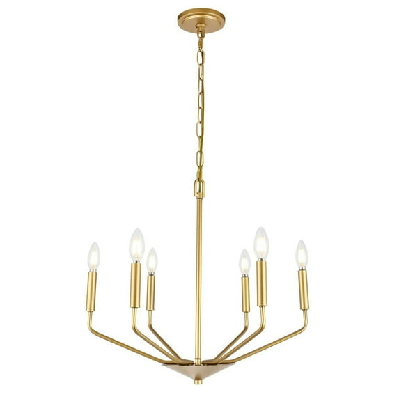 Indoor Home Decorative Midcentury Modern Enzo 6 Light Brass Pendant