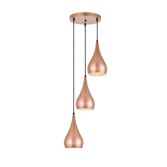 Indoor Home Decorative Nora 3 Light Honey Gold Pendant - Aluminum