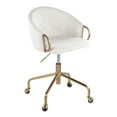 thumbnail image 1 of Indoor Home Office Furniture Claire Contemporary, Glam Task Chair In Gold Metal And Cream Velvet, 1 of 7