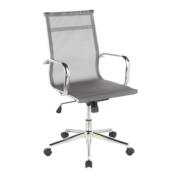 Indoor Home Office Furniture Mirage Contemporary Office Chair In Chrome And Silver