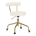 thumbnail image 1 of Indoor Home Office Furniture Rhonda Contemporary/Glam Task Chair In Gold Steel And Cream Velvet, 1 of 7