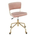 thumbnail image 1 of Indoor Home Office Furniture Tania Contemporary Task Chair In Gold Metal And Pink Velvet, 1 of 11