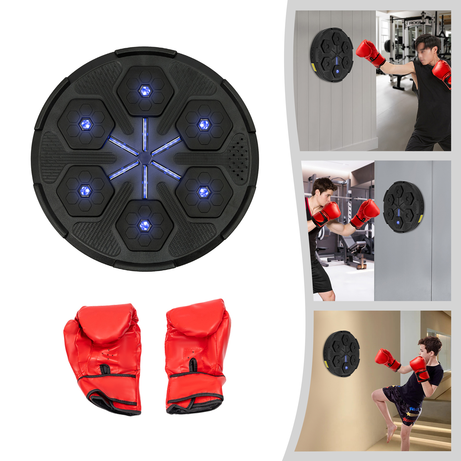 Musical Boxer Indoor Home Workout Target Boxing Mat for Kids and Adults, Musical ...