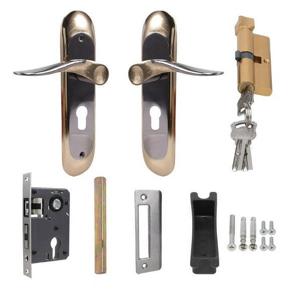 Indoor Household Door Handle for Home with Security Lock Key Set Aluminum Alloy Titanium Aluminum alloy