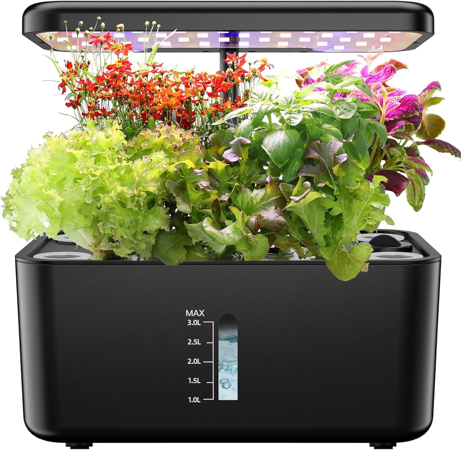 Indoor Hydroponics Growing System Kit with LED Grow Light for Herbs ...