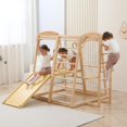Indoor Jungle Gym for Toddlers,9 in 1 Kids Wood Climber Playset with