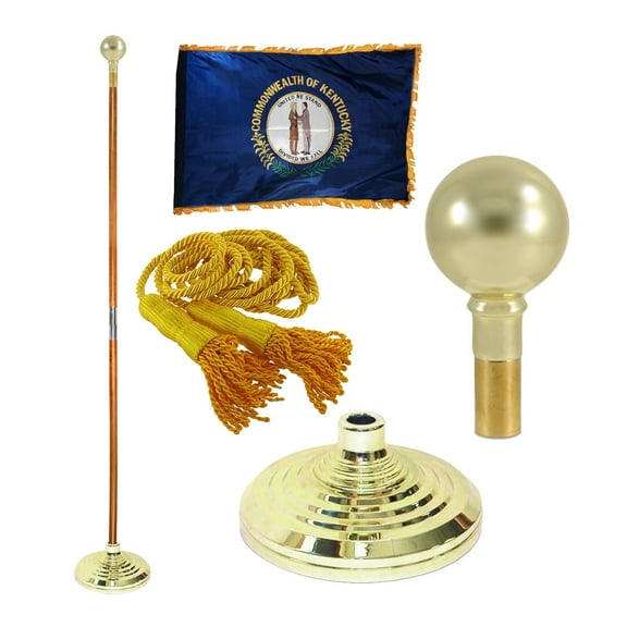 Indoor Kentucky State Flag Kit - 8ft Pole - Parade Ball