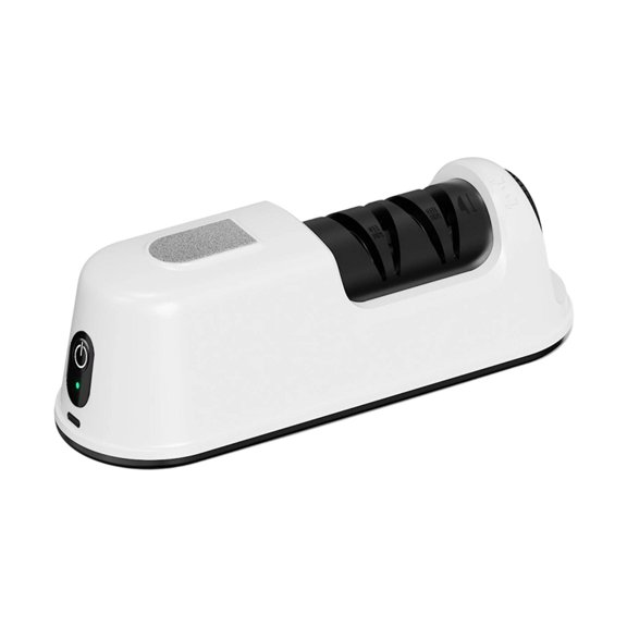 Indoor Kitchen Precision Sharpening Tool for Veggie Prep with 3-Stage Manual Sharpener Abrasive Wheels and Stable Base