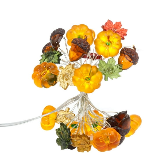 Indoor Lighting Accessories 10-foot 30-inch LED pumpkin maple leaf light, battery-powered, waterproof, 8-function and remote control battery box string light