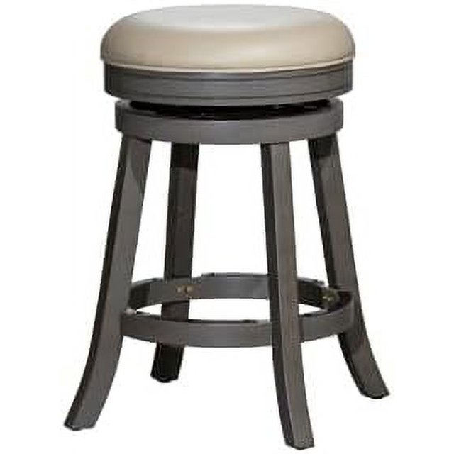 Indoor Living Creede Backless Swivel Stool Weathered Gray Finish 24