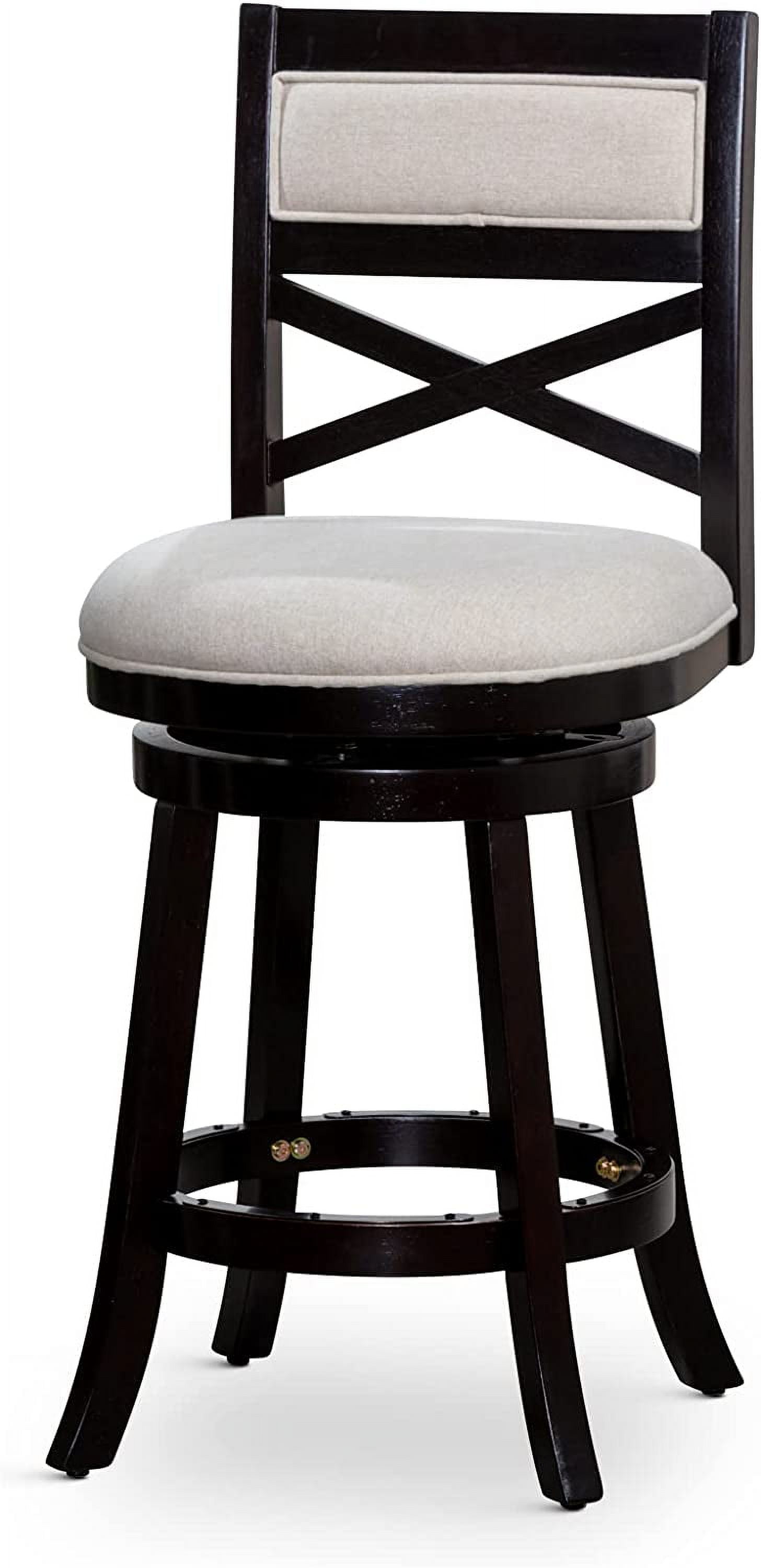 Indoor Living Meeker X Back Fabric Swivel Stool 30\u201D Height Cherry