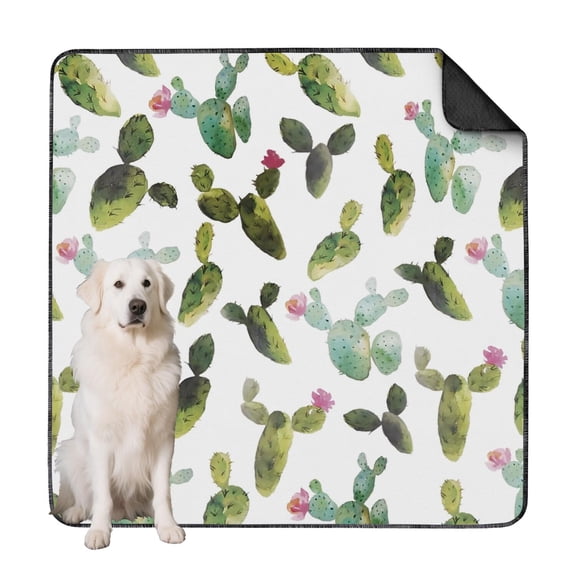 Indoor Management 72"x72" Washable Pet Potty Pads, Reusable Training Pads with Non-Slip Technology and Stylish Plant Patterns