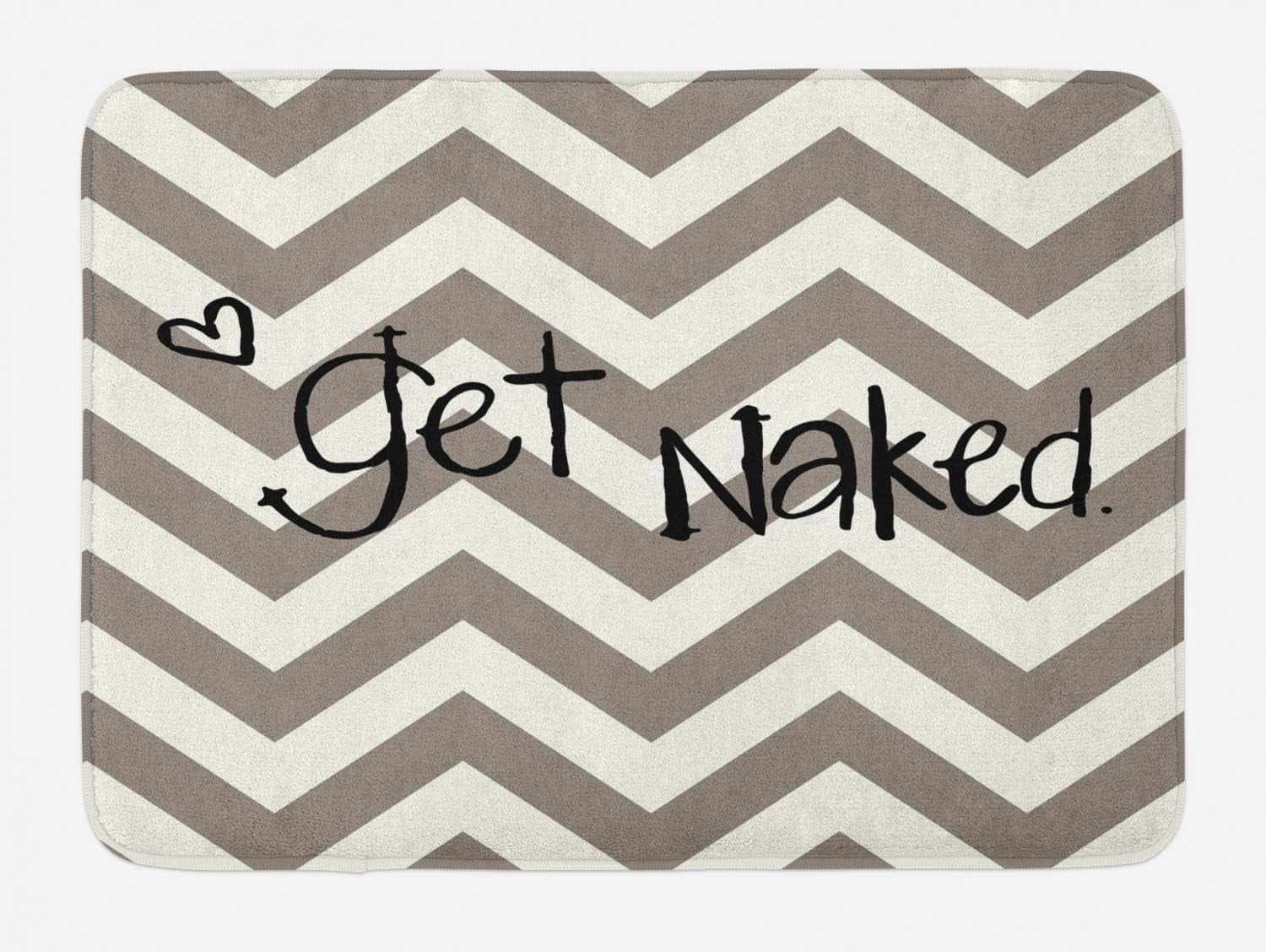 Indoor Mat Non Slip Saying Bath Mat Get Naked Phrase With A Little