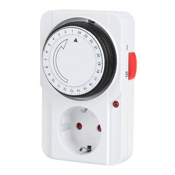 Indoor Mechanical 24 Hour Plug In Outlet Timer Home Safety Tool Heavy Duty Mechanical Timer Grounded Interlocking Switch Socket for Drinking Fountains Water Heaters 1 Pack