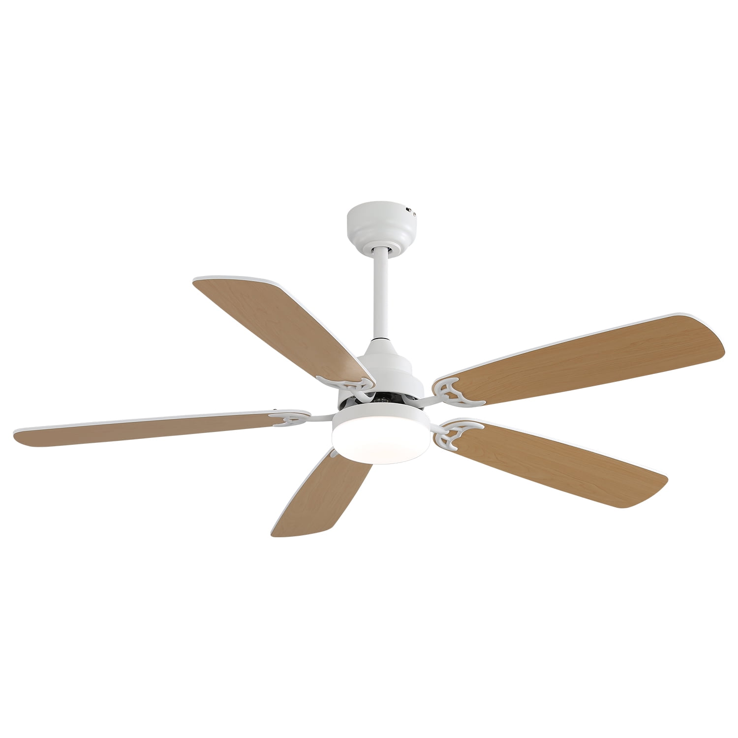 White 52-Inch Ceiling Fan with LED Light and Remote