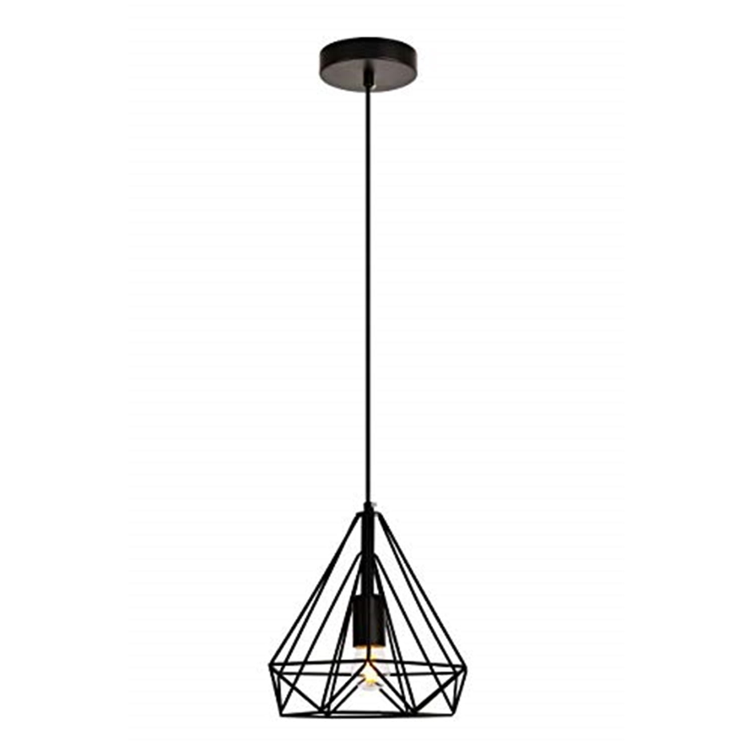 Modern Black Iron Geometric Pendant Light Fixture