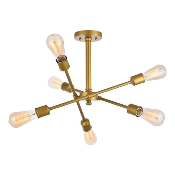 Indoor Modern Home Decor Bright Axel 6 Lights Brass Flush Mount