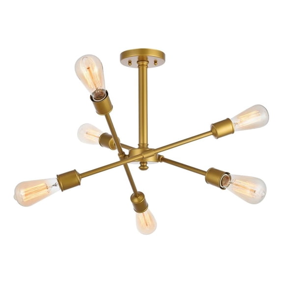 Indoor Modern Home Decor Bright Axel 6 Lights Brass Flush Mount