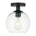 thumbnail image 1 of Indoor Modern Home Decor Bright Baxter 1 Light Black Flush Mount With Clear Glass, 1 of 6