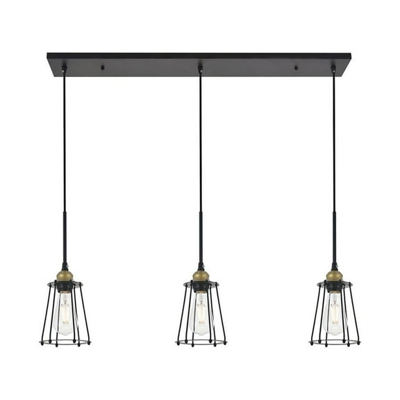 Indoor Modern Home Decorative Bright Ceiling Auspice 3 Light Brass and Black Pendant