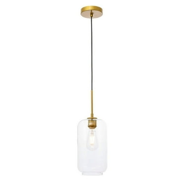 Indoor Modern Home Decorative Bright Ceiling Collier 1 Light Brass and Clear Glass Pendant