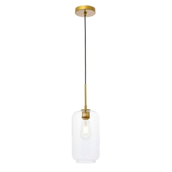Indoor Modern Home Decorative Bright Ceiling Collier 1 Light Brass and Clear Glass Pendant