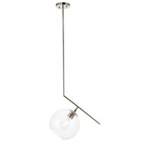 Indoor Modern Home Decorative Bright Ceiling Ryland 1 Light Chrome and Clear Glass Pendant