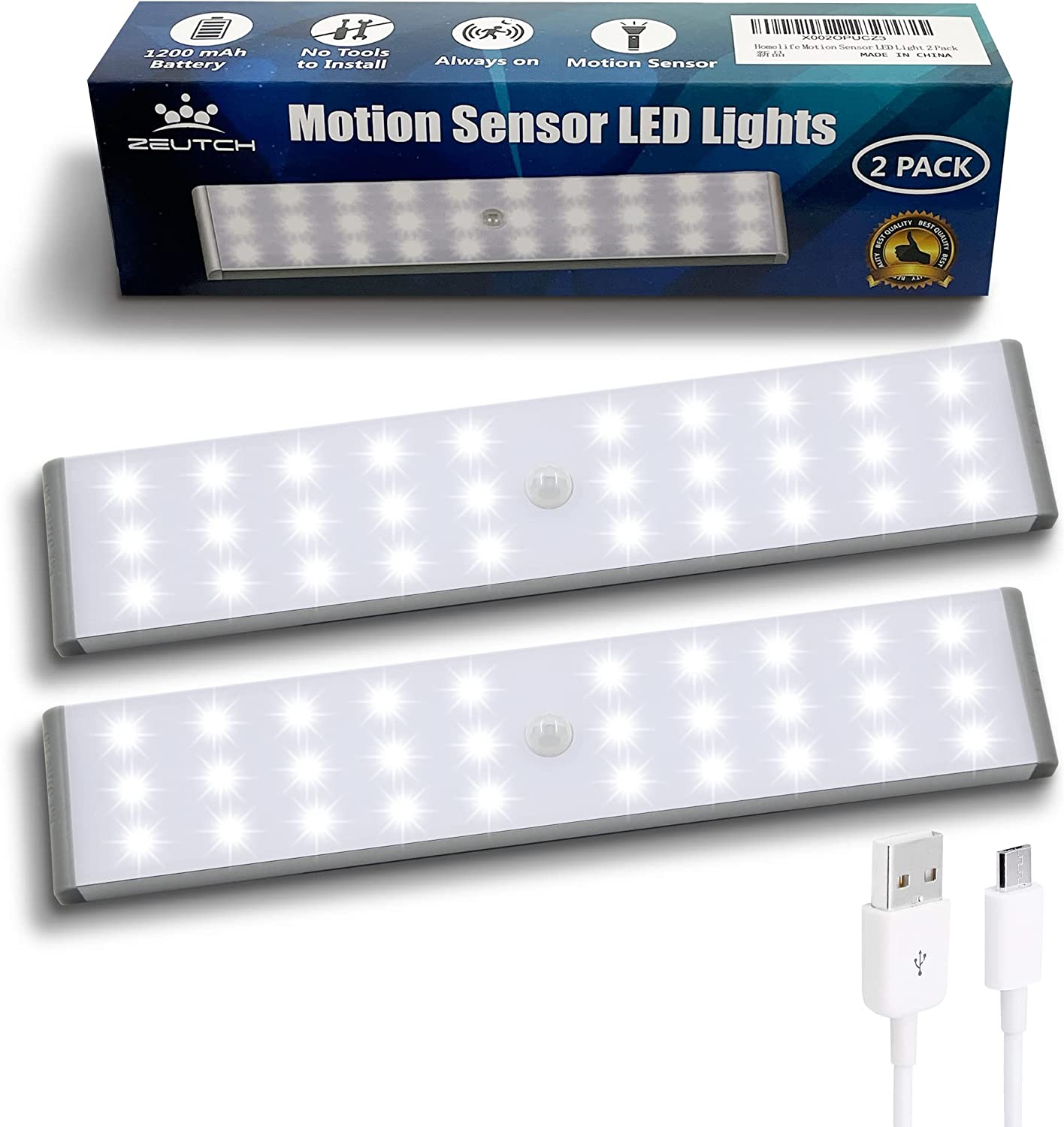 Indoor Motion Sensor Lights Wireless Night Light for Closets (2 Pack