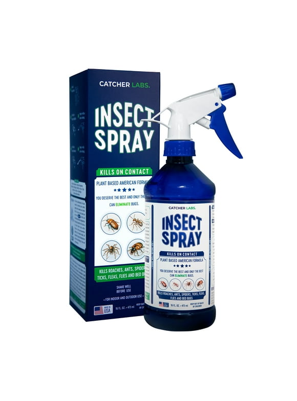 Indoor Natural Pest Control Spray - Ant, Roach, Spider, Fly, Flea, Bug Killer and Insect Repellent - with Natural Essential Oils - Pet and Family Safe - 16 FL OZ