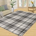 thumbnail image 1 of Indoor Non-Slip Area Rug Neutral Tartan Plaid Area Rug Modern Plaid Rugs For Bedroom Gray Retro Geometric Rugs For Living Room Dining Room 1x2ft, 1 of 6