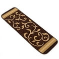 thumbnail image 1 of Indoor Non Slip Carpet Stair Treads 8.5"x26" Floral Set of 7 in Brown, 1 of 8