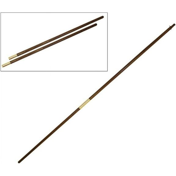 Super Tough Indoor Oak Finish 8ft Flag Pole | USA-Made Solid Hardwood Construction | Tapered Design with Brass Screw Joint | Ideal for Indoor Flag Display | 1 1/4" Diameter, Tapers to 7/8"