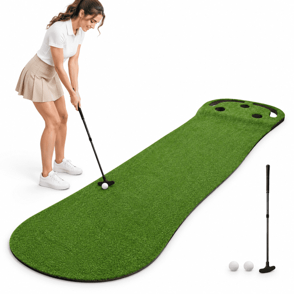 Indoor Outdoor 2x8ft Artificial Turf Golf Putting Green Mat Set