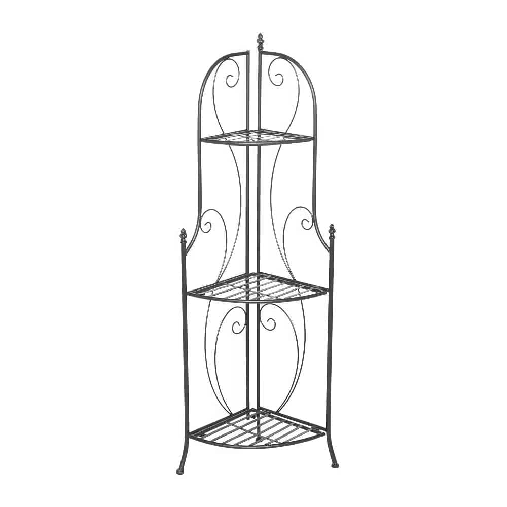 Sturdy Metal Bakers Rack Plant Stand in Brushed Bronze Black main image 0