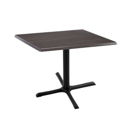Indoor/Outdoor 30" Tall OD211 Black Table Base with 30" x 30" Foot and 30" x 30" Square Indoor/Outdoor Charcoal Top by the Holland Bar Stool Co.