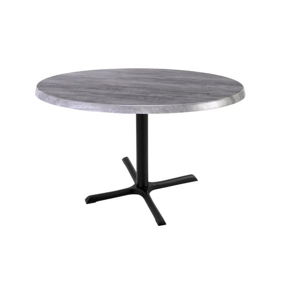 Indoor/Outdoor 30" Tall OD211 Black Table Base with 30" x 30" Foot and 36" Diameter Indoor/Outdoor Greystone Top by the Holland Bar Stool Co.