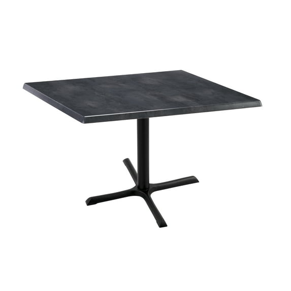 Indoor/Outdoor 30" Tall OD211 Black Table Base with 30" x 30" Foot and 36" x 36" Square Indoor/Outdoor Black Steel Top by the Holland Bar Stool Co.