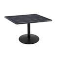 thumbnail image 1 of Indoor/Outdoor 30" Tall OD214 Black Table Base with 22" Diameter Foot and 36" x 36" Square Indoor/Outdoor Black Steel Top by the Holland Bar Stool Co., 1 of 4