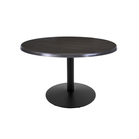 Indoor/Outdoor 30" Tall OD214 Black Table Base with 22" Diameter Foot and 36" Diameter Indoor/Outdoor Charcoal Top by the Holland Bar Stool Co.